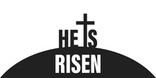 He Is Risen. Vector Illustration On White Background .  Easter Icon .Happy Easter.