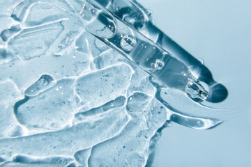 make-up and cosmetics texture background, skincare product. texture gel serum with pipette