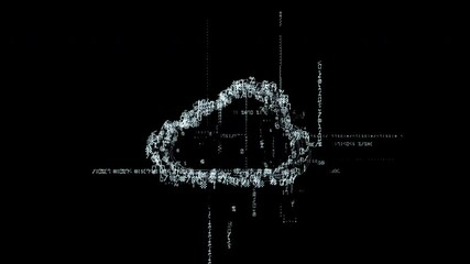 Wall Mural - digital cloud for storing data and information, consisting of numbers and symbols. seamless animatio