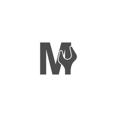 Sticker - Letter M logo icon with wrench design vector