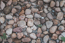 Stones Arranged On The Ground For The Background