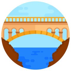 Wall Mural - 
Trendy vector design of stone bridge 

