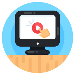 
Website coding in flat round icon, 

