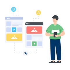 Wall Mural - web browser in flat illustration editable vector design