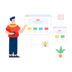 Wall Mural - web development in flat illustration editable vector design