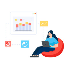 Wall Mural - web development in flat illustration editable vector design