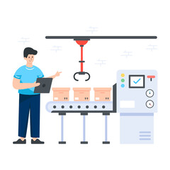 Canvas Print - delivery flat illustration vector, smart shipment
