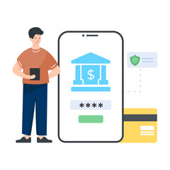 Poster - 
Flat rating app in editable illustration 

