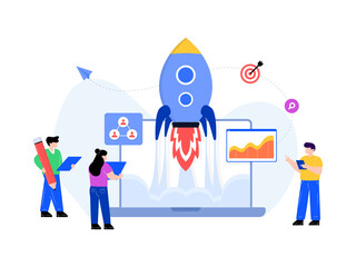 Wall Mural - 
A business data protection flat editable illustration 

