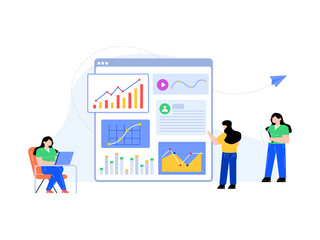 Wall Mural - 
A flat illustration of web ad in modern style 

