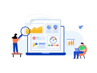 Wall Mural - a flat illustration of web ad in modern style