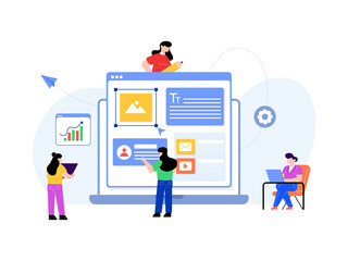 Wall Mural - 
Digital marketing in flat illustration design 

