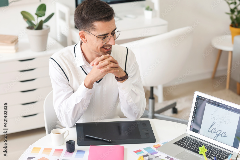 Graphic designer working in office