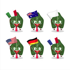 Sticker - Rhubarb cartoon character bring the flags of various countries