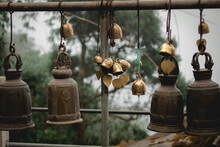 Close-up Of Lanterns Hanging On Metal