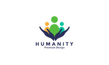 Abstract Hand Pray With Community Charity Logo Vector Symbol Icon Design Illustration
