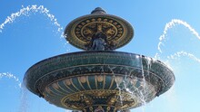 Low Angle View Of Fountain Against Clear Sky