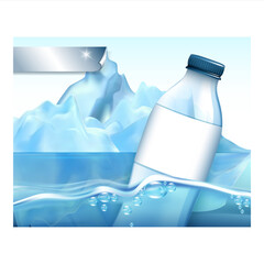 Wall Mural - Water Pure Natural Drink Promotional Banner Vector