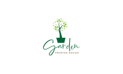 Wall Mural - green plant garden colorful logo vector symbol icon design illustration