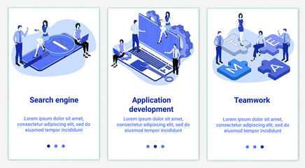 Wall Mural - a set of ui and ux interfaces for smartphone screens.features of adaptive design.the topic is teamwo