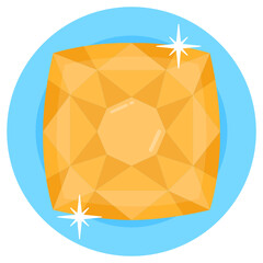 Sticker - 
Golden gemstone, citrine flat editable icon 

