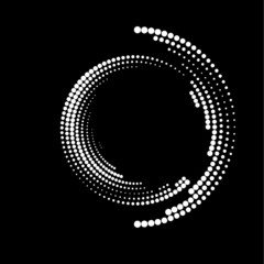 Wall Mural - halftone dots in circle form. round logo . vector dotted frame . design element