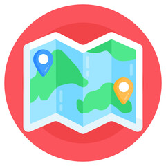 Wall Mural - pin over a globe, geolocation flat icon