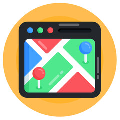 Wall Mural - 
Pin over a globe, geolocation flat icon

