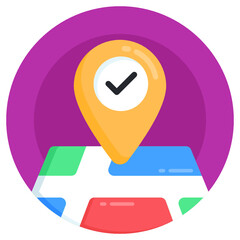 Wall Mural - pin over a globe, geolocation flat icon