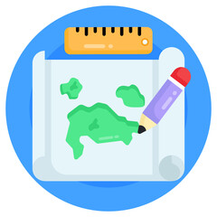 Wall Mural - an edit map icon in flat design