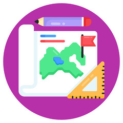 Wall Mural - an icon of destinations map in flat design