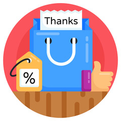 Wall Mural - 
A shopping time icon in flat design 

