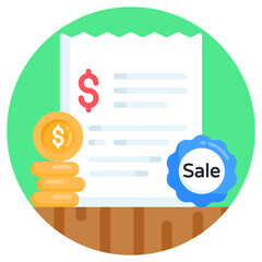 Wall Mural - 
Delivery record flat rounded icon 


