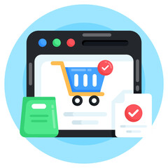 Wall Mural - an icon of buy online, shopping app flat vector