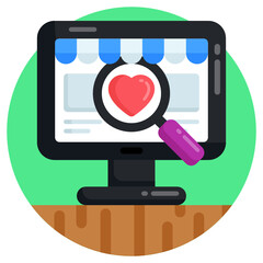 Wall Mural - shopping app, online products flat round icon