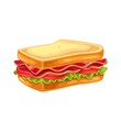 © Victoria Sergeeva - BLT sandwich with bacon, lettuce and tomato vector illustration.