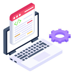 Wall Mural - 
Charts inside monitor denoting isometric icon of data science 

