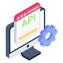 Wall Mural - application programming interface isometric icon design