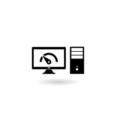 Canvas Print - Slow PC icon with shadow