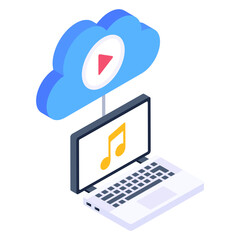 Poster - 
A cloud service icon in isometric design 

