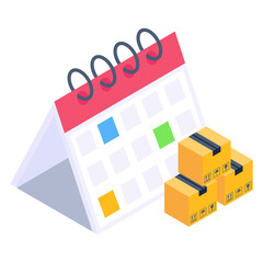 Sticker - 
Trendy vector design of pallet isometric icon 

