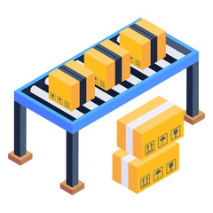 Sticker - 
Isometric icon of pallet jack trendy vector design  

