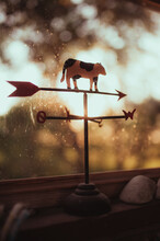 Close-up Of Weather Vane By Window At Home
