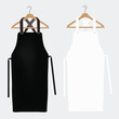 White and black aprons, apron mockup, clean apron. Vector illustration