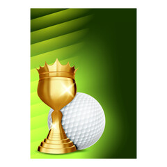 Wall Mural - Golf Cup For Golfer Win Championship Banner Vector