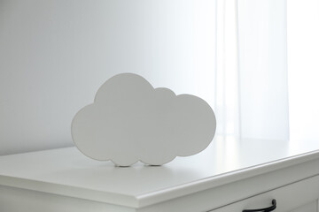 Canvas Print - Cloud shaped night lamp on white cabinet in child's room