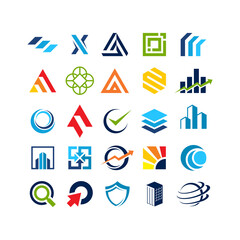 Sticker - Modern vector graphic set of business logo design ideas.