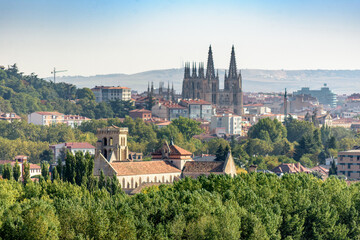 View of Burgos with its impressive Gothic cathedral. Burgos, Castilla y León, Spain