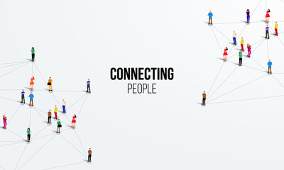 Wall Mural - connecting people. social network concept. bright background. vector illustration