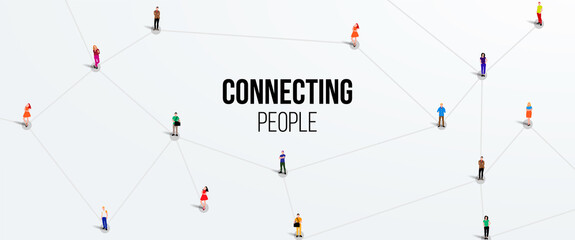 Wall Mural - connecting people. social network concept. bright background. vector illustration